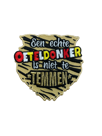 Embleem ' Een echte Oeteldonker is niet te temmen'.