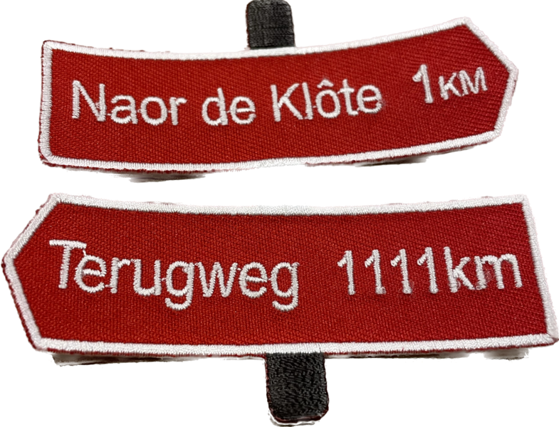Embleem 'Naor de klote' Rood/Wit