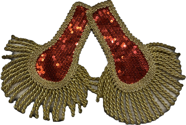 Epauletten - rood goud - 2 stuks - paillettenstof