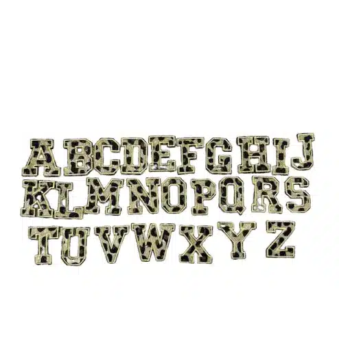 emblemen panter print alfabet letters