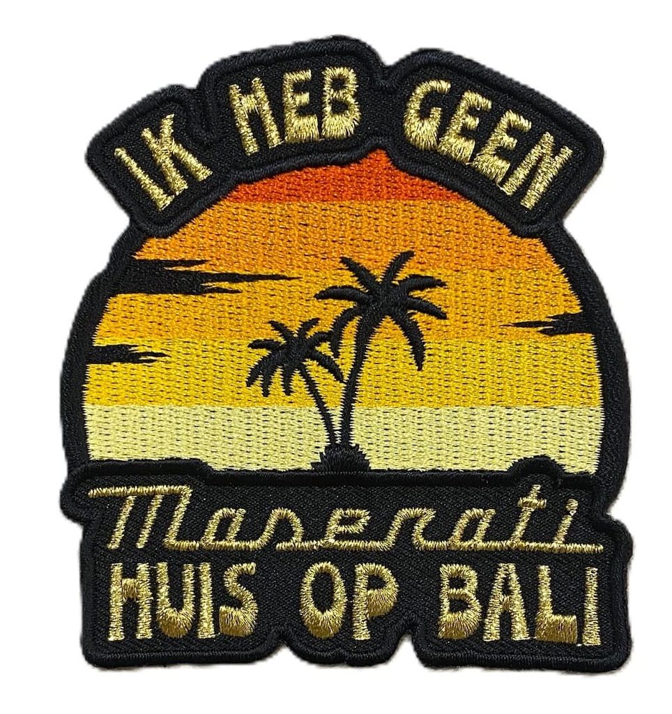 Embleem Ik heb geen Maserati Huis op Bali